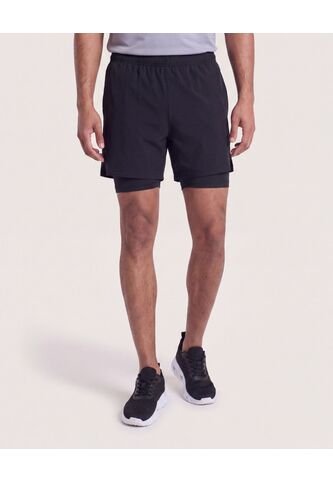 Bermuda Running Reflectiva  Para Hombre Negro Ostu Ostu