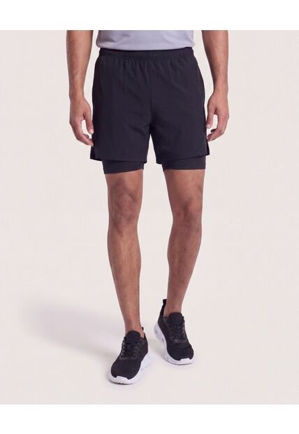 Bermuda Running Reflectiva  Para Hombre Negro Ostu
