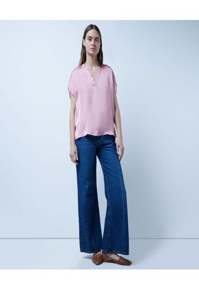 Blusa Para Mujer Manga Corta Color Rosado Marca Ostu #40120944