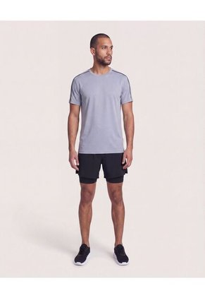 Bermuda Running Reflectiva  Para Hombre Negro Ostu