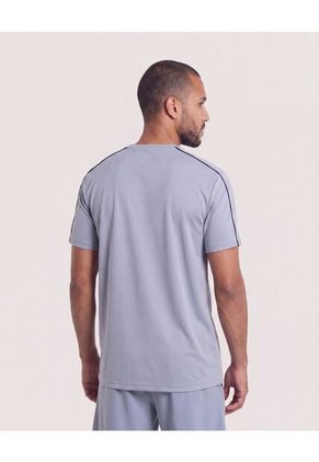 Camiseta Texturizada Deportiva  Para Hombre Gris Ostu