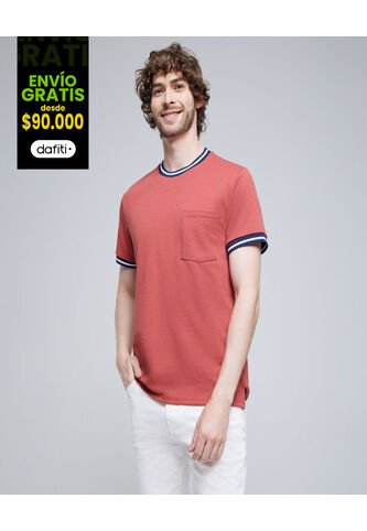 Camiseta Para Hombre Manga Corta Color Naranja Marca Ostu #60091229 Ostu