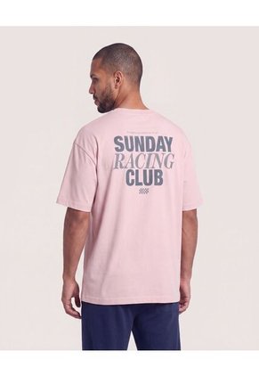 Camiseta Relaxed Estampado  Para Hombre Beige Ostu