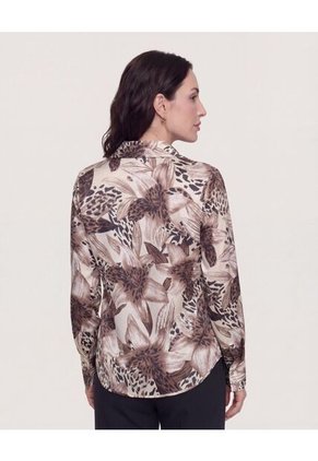 Camisa Satinada  Para Mujer Negro Ostu