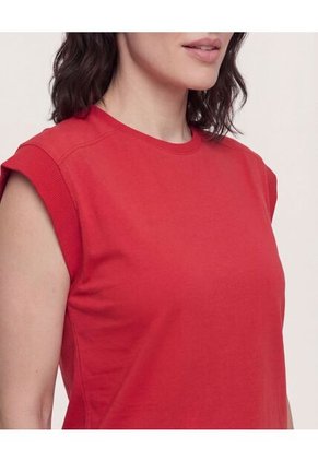 Camiseta Basica Boxi  Para Mujer Rojo Ostu