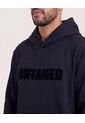 Hoodie Con Estampado  Para Hombre Negro Ostu de Ostu