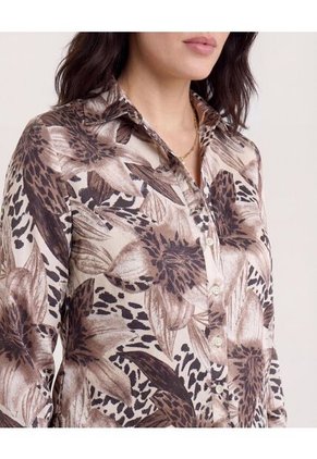 Camisa Satinada  Para Mujer Negro Ostu