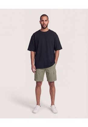 Camiseta Oversize  Para Hombre Negro Ostu