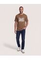 Camiseta Regular Estampado 25  Para Hombre Café Ostu de Ostu