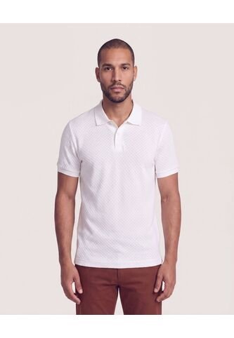 Polo Texturizada Manga Corta  Para Hombre Crema Ostu Ostu