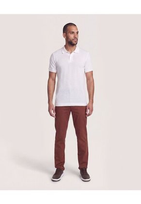 Polo Texturizada Manga Corta  Para Hombre Crema Ostu