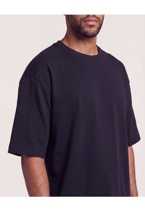 Camiseta Oversize  Para Hombre Negro Ostu