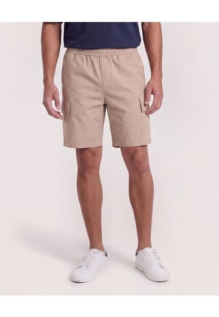 Bermuda Cargo Con Bolsillos Laterales  Para Hombre Café Ostu