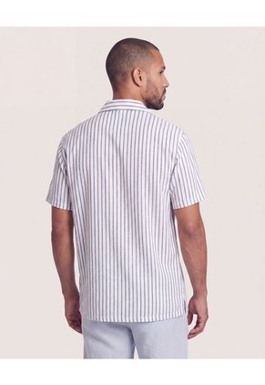 Camisa Resort De Manga Corta  Para Hombre Azul Ostu