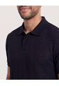 Polo Texturizada Manga Corta  Para Hombre Negro Ostu de Ostu