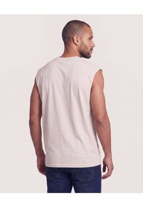 Camiseta Sin Manga Estampada  Para Hombre Café Ostu