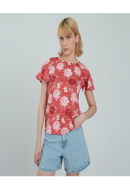 Camiseta Para Mujer Manga Corta Color Rosado Oscuro Marca Ostu #40091786