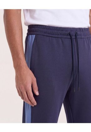 Pantalón Con Contraste Lateral  Para Hombre Azul Ostu