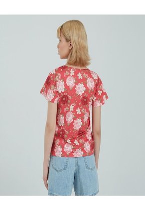 Camiseta Para Mujer Manga Corta Color Rosado Oscuro Marca Ostu #40091786