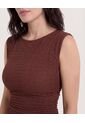 Vestido Midi Ajustado Manga Sisa  Para Mujer Café Ostu de Ostu