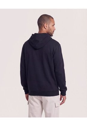 Hoodie Unicolor  Para Hombre Negro Ostu
