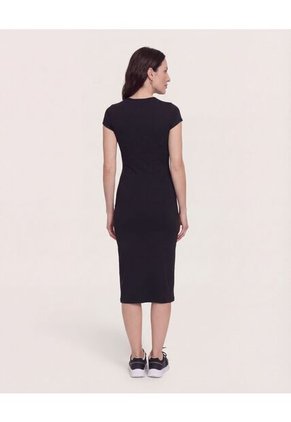 Vestido Largo Unicolor  Para Mujer Negro Ostu