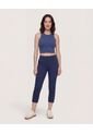 Pantalón Basico Capri  Para Mujer Azul Ostu de Ostu