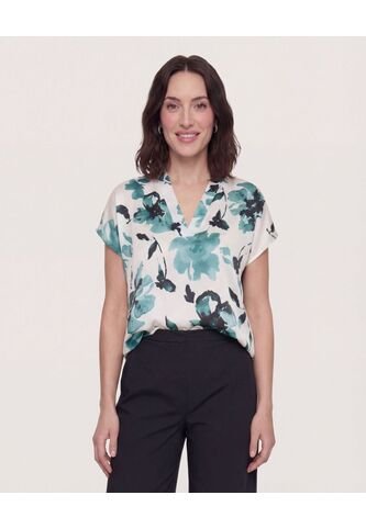 Blusa Con Escote En V  Para Mujer Verde Ostu Ostu