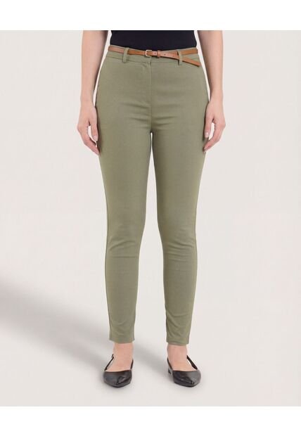 Pantalón Basico Tipo Chino  Para Mujer Verde Ostu