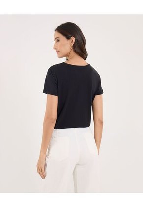 Camiseta Para Mujer Manga Corta Color Negro Marca Ostu #40092193