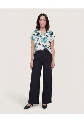 Blusa Con Escote En V  Para Mujer Verde Ostu