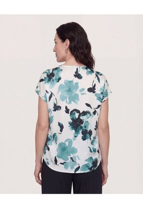 Blusa Con Escote En V  Para Mujer Verde Ostu