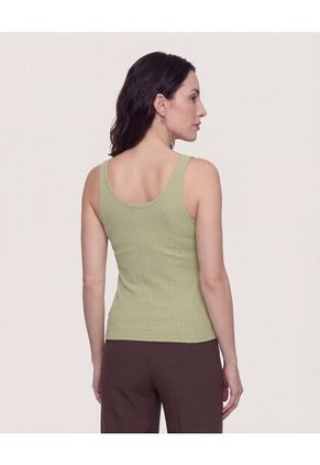 Camiseta Manga Sisa Escotada  Para Mujer Verde Ostu