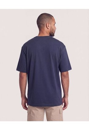 Camiseta Oversize Con Bolsillo  Para Hombre Azul Ostu