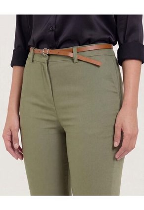 Pantalón Basico Tipo Chino  Para Mujer Verde Ostu