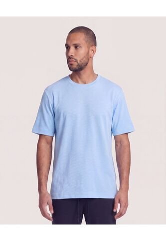 Camiseta Unicolor Texturizada  Para Hombre Azul Ostu Ostu