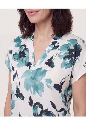 Blusa Con Escote En V  Para Mujer Verde Ostu