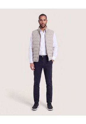 Chaleco Acolchado Con Cremallera  Para Hombre Gris Ostu