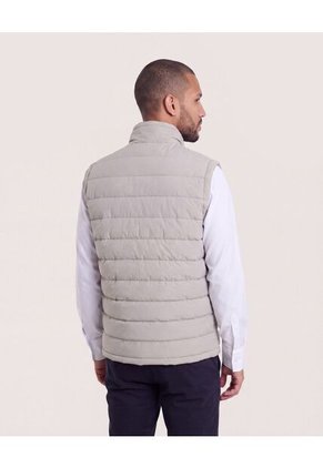 Chaleco Acolchado Con Cremallera  Para Hombre Gris Ostu
