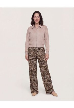 Pantalón Ancho Con Pretina Elástica  Para Mujer Negro Ostu