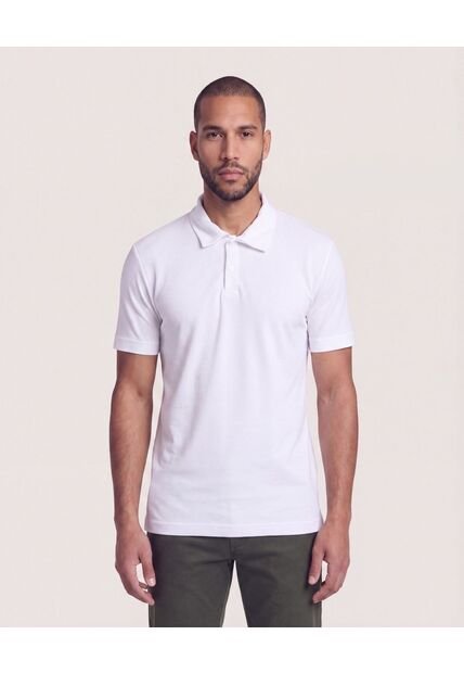 Polo Con Broches  Para Hombre Blanco Ostu