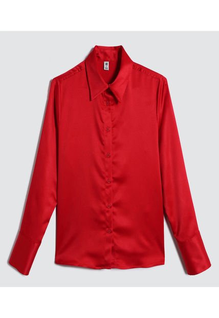 Camisa Para Mujer Manga Larga Color Rojo Marca Ostu #40010179