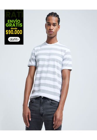 Camiseta Para Hombre Manga Corta Color Gris  Marca Ostu #60091174 Ostu