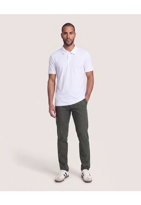 Polo Con Broches  Para Hombre Blanco Ostu