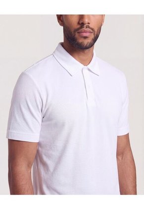 Polo Con Broches  Para Hombre Blanco Ostu