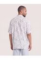Camisa Resort Estampada  Para Hombre Crema Ostu de Ostu