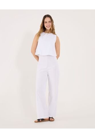 Enterizo  Para Mujer Manga Sisa Color Blanco Marca Ostu #40320140 Ostu