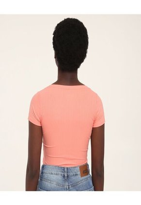 Camiseta Para Mujer Manga Corta Color Naranja Marca Ostu #40091486