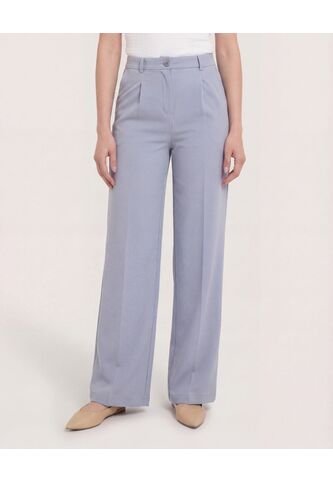 Pantalón Fluido Tiro Alto  Para Mujer Gris Ostu Ostu