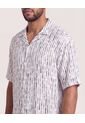 Camisa Resort Estampada  Para Hombre Crema Ostu de Ostu